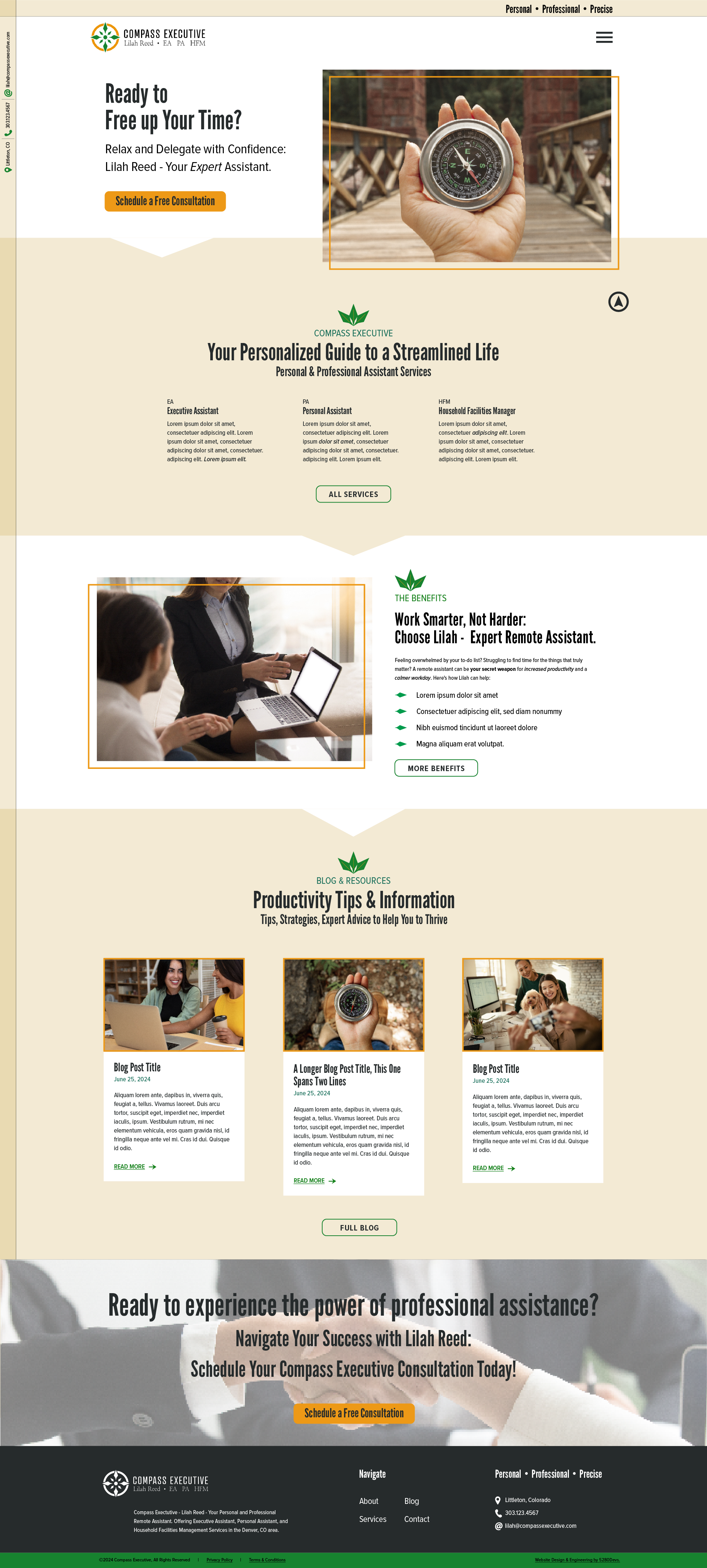 Custom Branding & Website for Compass Executive by 5280Devs