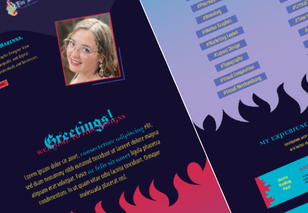 Fire Designs Makenna Mellott - sections of website design comps.